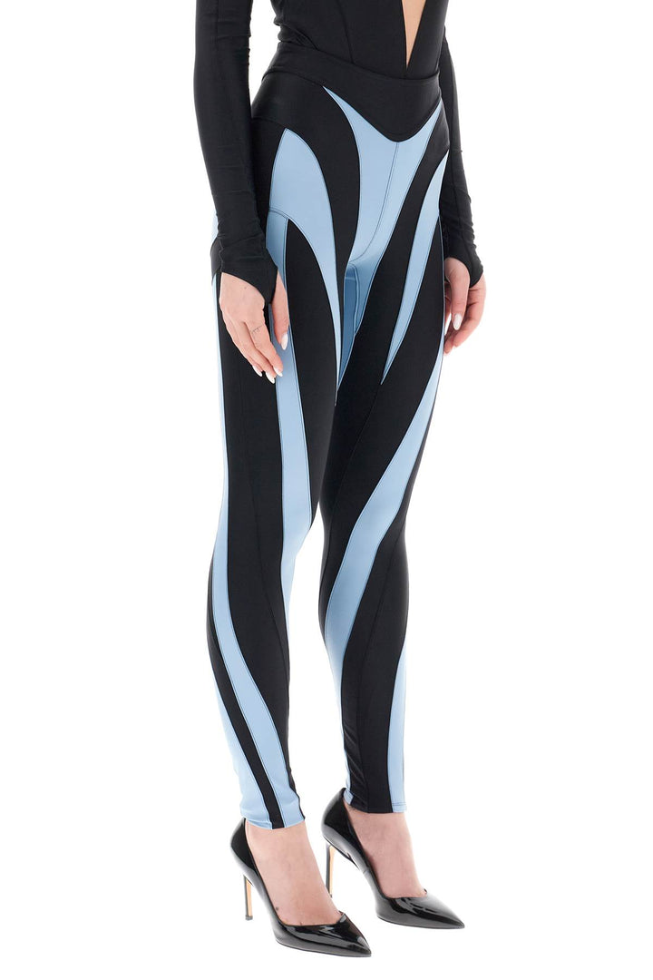 Two Tone Spiral Leggings - Mugler - Women