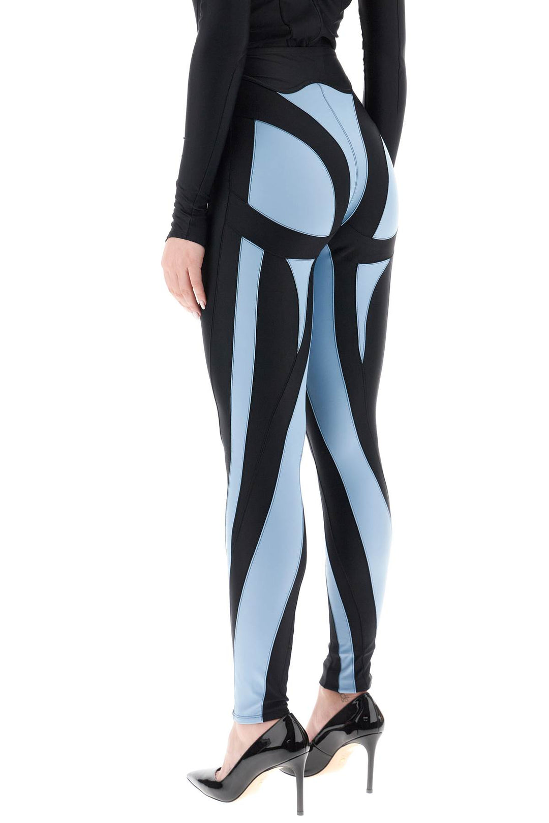 Two Tone Spiral Leggings - Mugler - Women