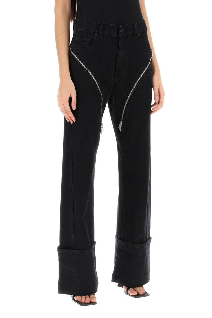 Straight Jeans With Zippers - Mugler - Women