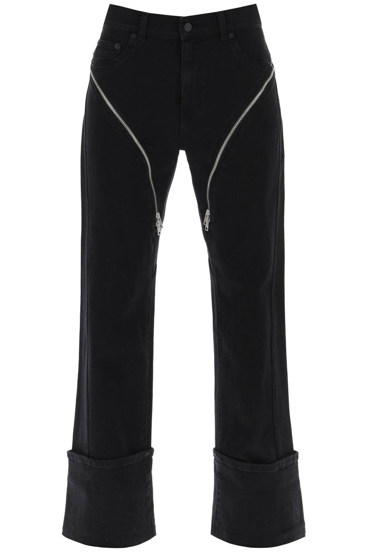 Straight Jeans With Zippers - Mugler - Women