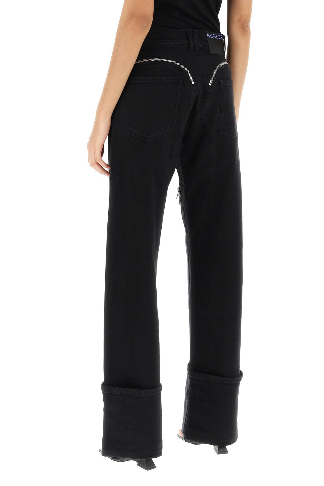 Straight Jeans With Zippers - Mugler - Women