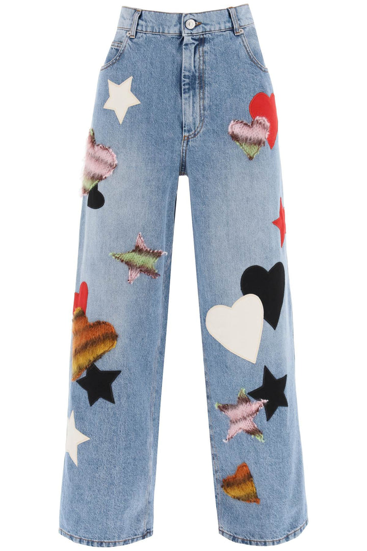 Relaxed Fit Jeans With Patches - Marni - Women