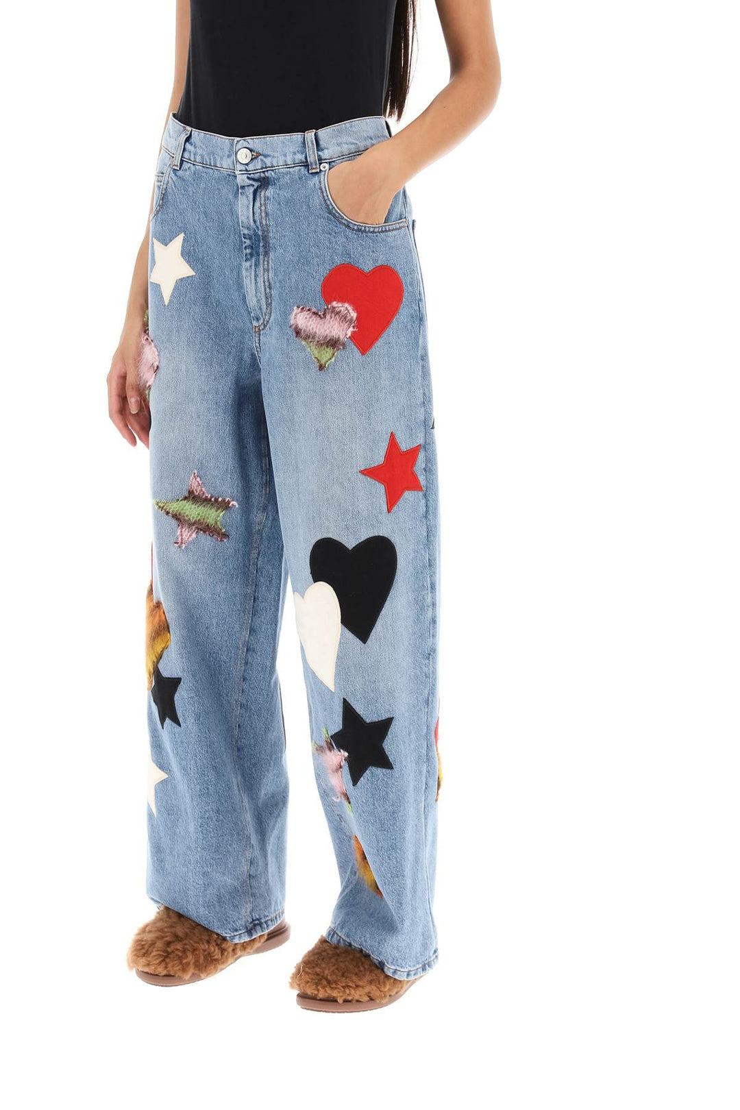 Relaxed Fit Jeans With Patches - Marni - Women