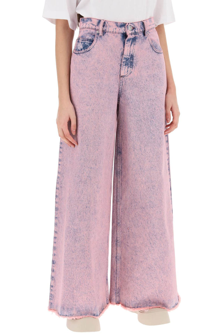 Wide Leg Jeans In Overdyed Denim - Marni - Women