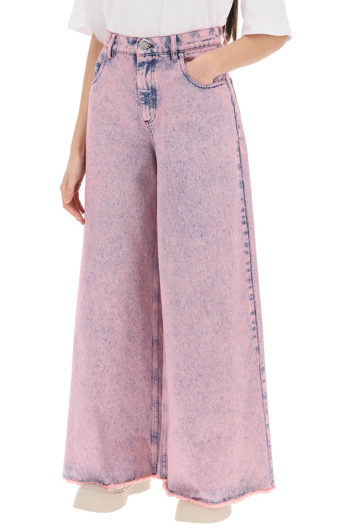 Wide Leg Jeans In Overdyed Denim - Marni - Women