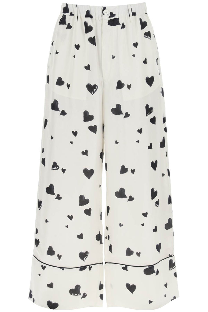 Pajama Pants With Bunch Of Hearts Motif - Marni - Women