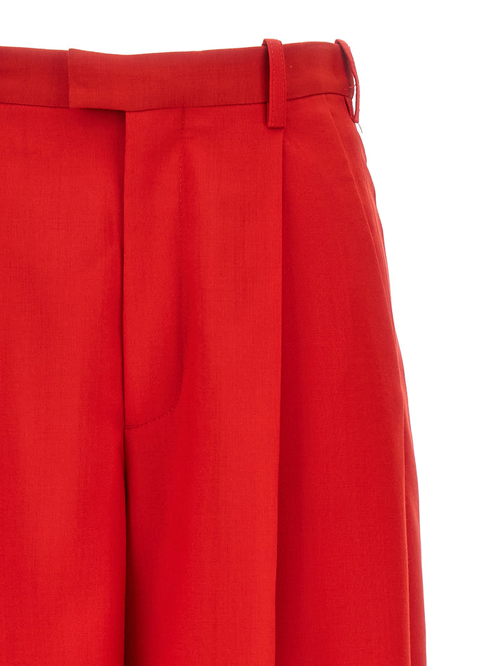 Front Pleat Pants Red