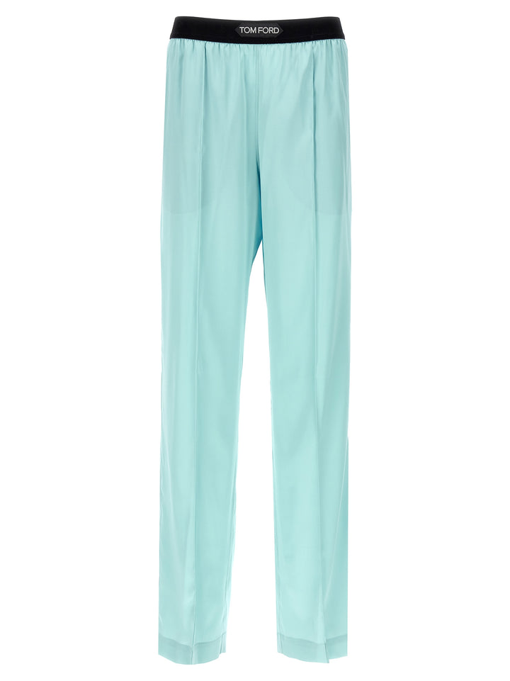 Satin Pants Light Blue