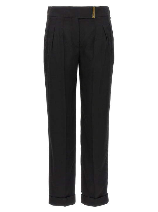 Metal Bar Detail Trousers Pants Black