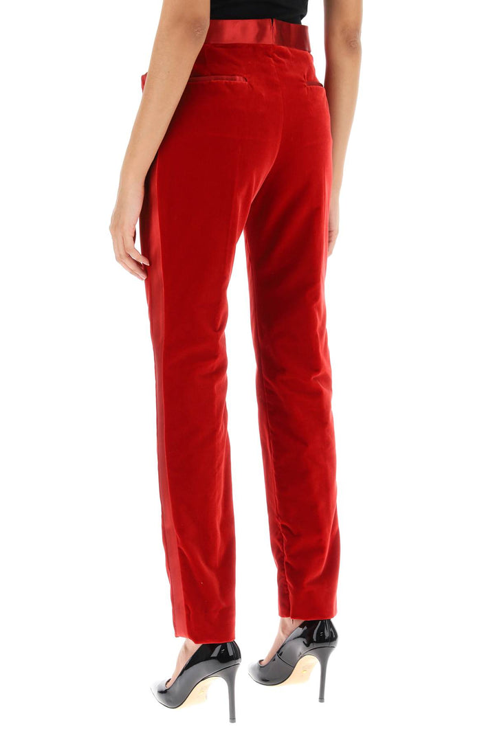 Velvet Pants With Satin Bands - Tom Ford - Women