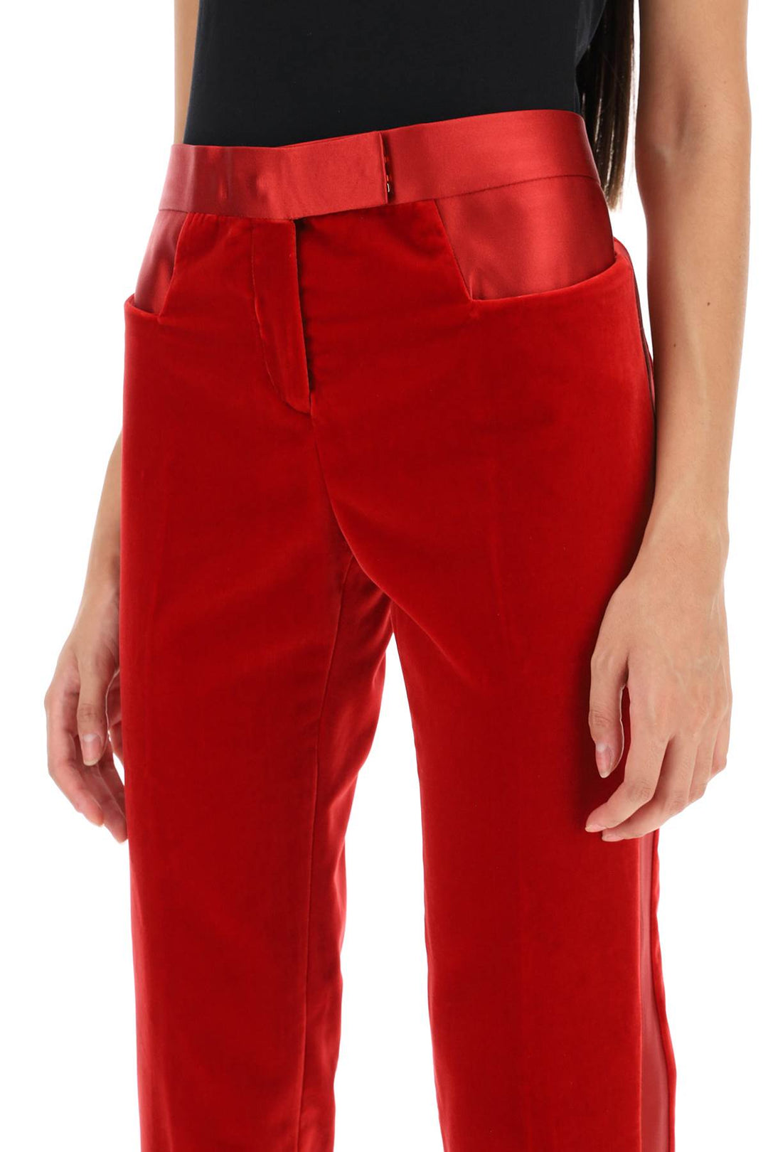 Velvet Pants With Satin Bands - Tom Ford - Women