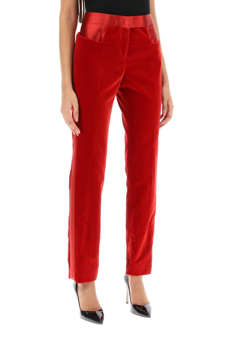 Velvet Pants With Satin Bands - Tom Ford - Women