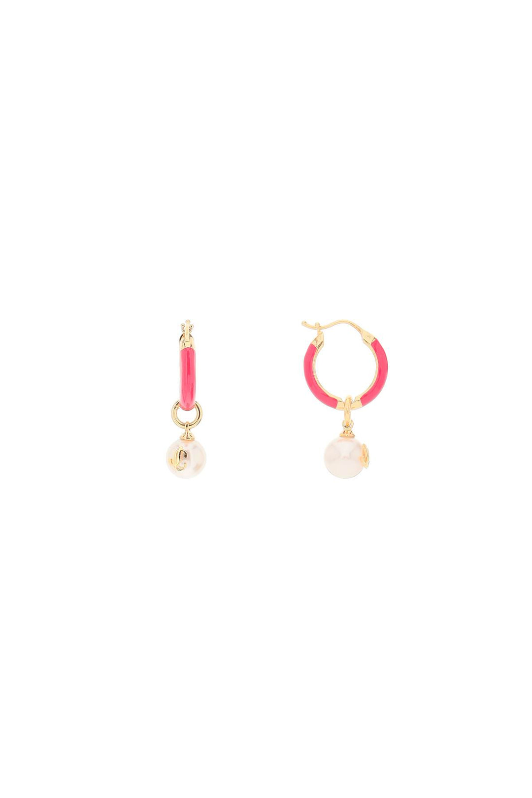 Hoop Earrings With Pearls - Jimmy Choo - Women