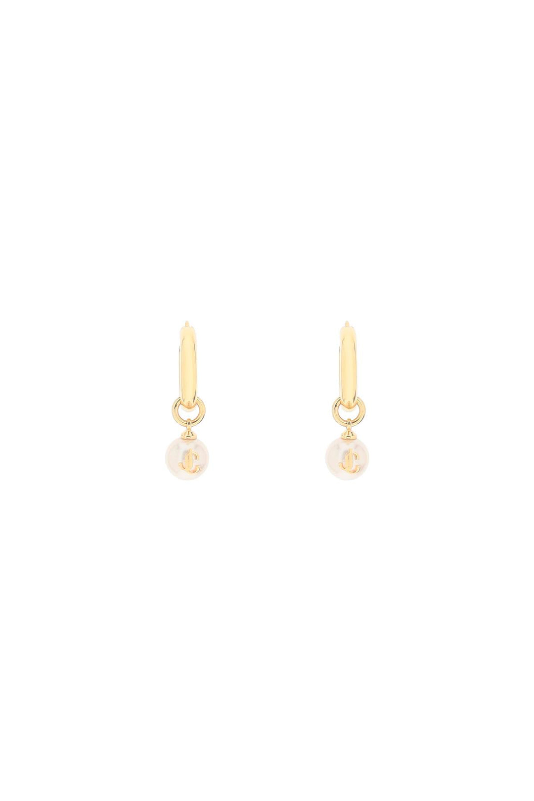 Hoop Earrings With Pearls - Jimmy Choo - Women