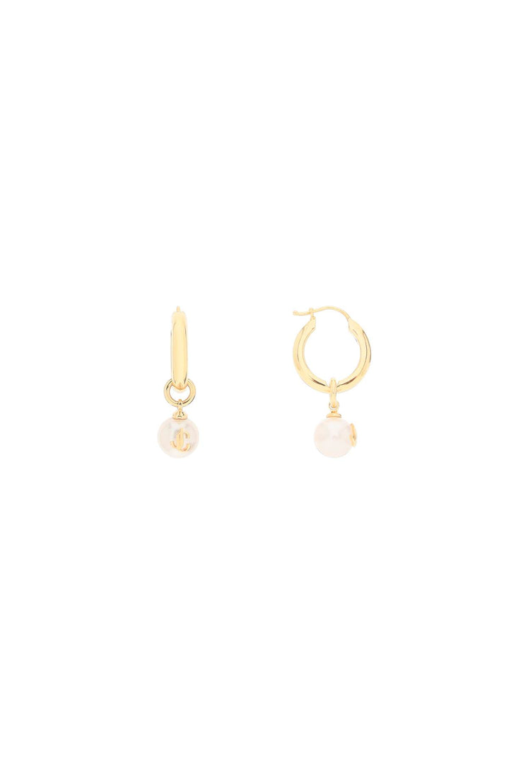 Hoop Earrings With Pearls - Jimmy Choo - Women