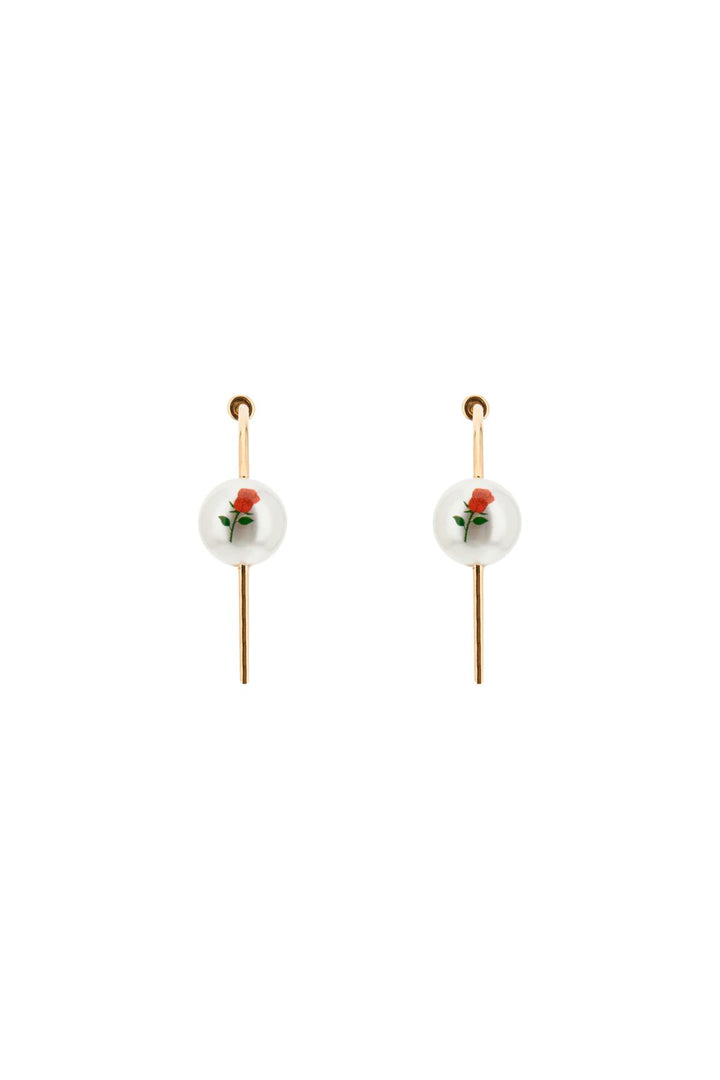 'Pearl & Roses' Hoop Earrings - Saf Safu - Women