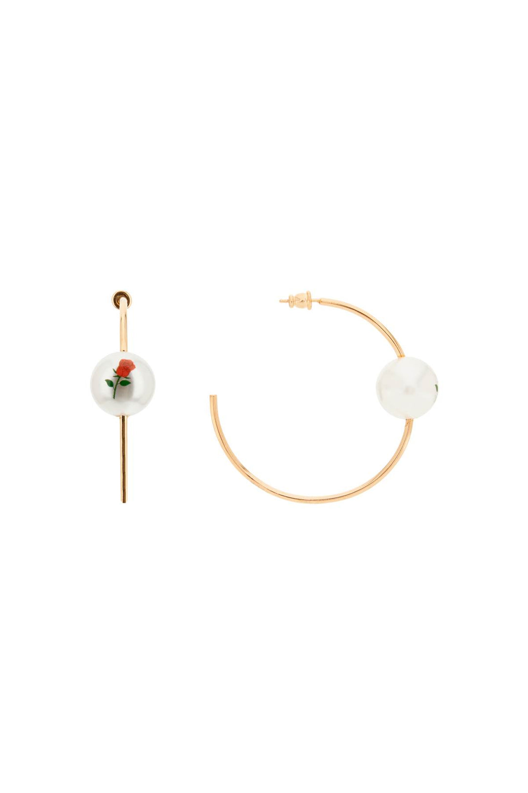 'Pearl & Roses' Hoop Earrings - Saf Safu - Women