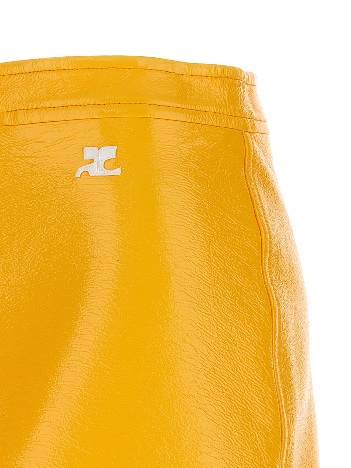 Reedition Vinyl Mini Skirts Yellow