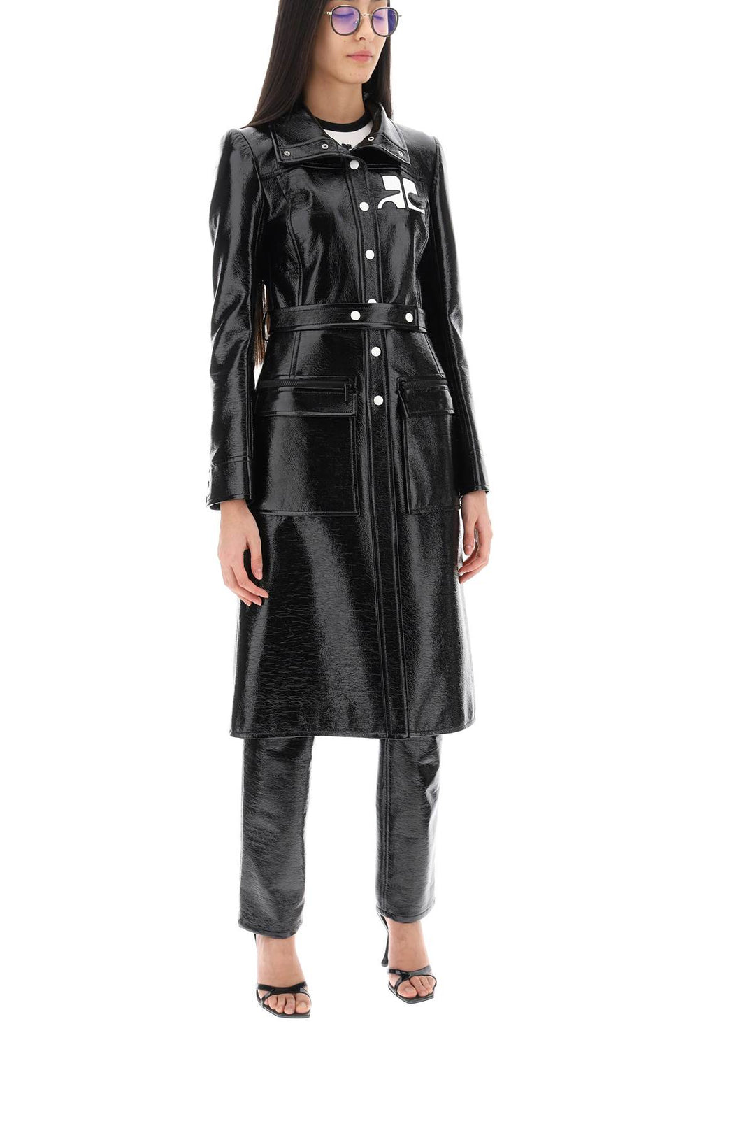 Re Edition Trench Coat In Coated Cotton - Courreges - Women