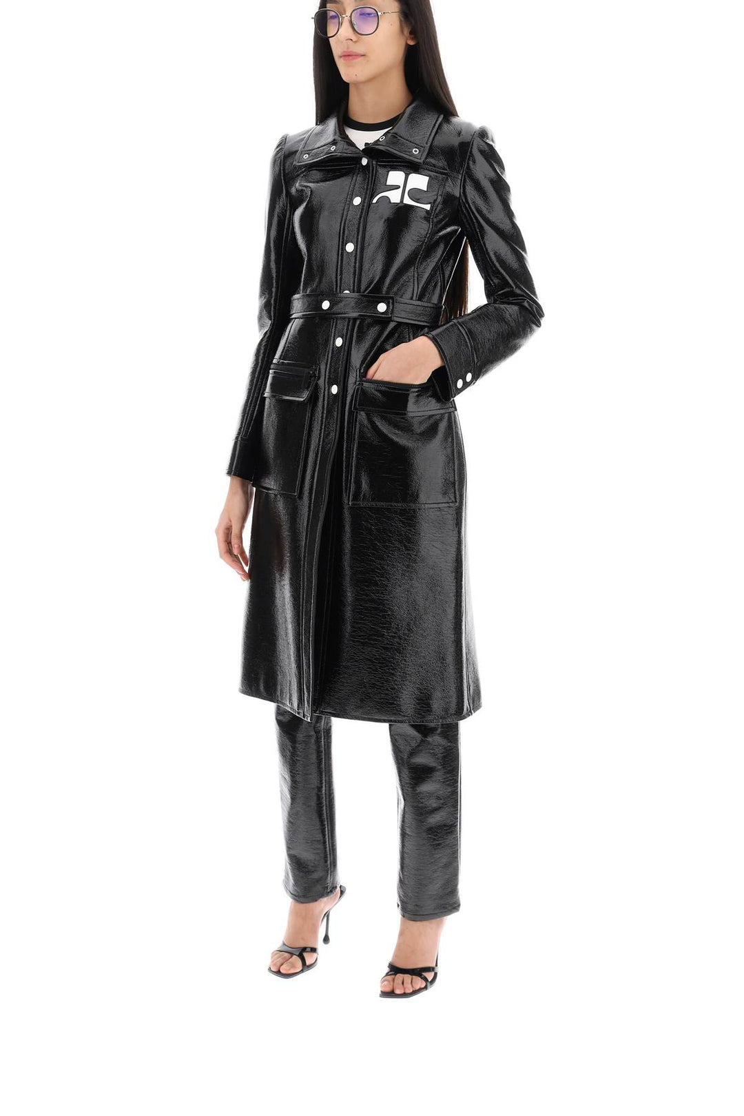 Re Edition Trench Coat In Coated Cotton - Courreges - Women