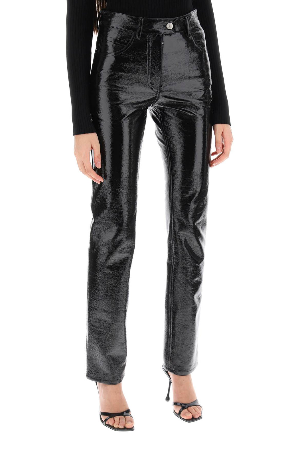 Vinyl Effect Coated Cotton Pants - Courreges - Women