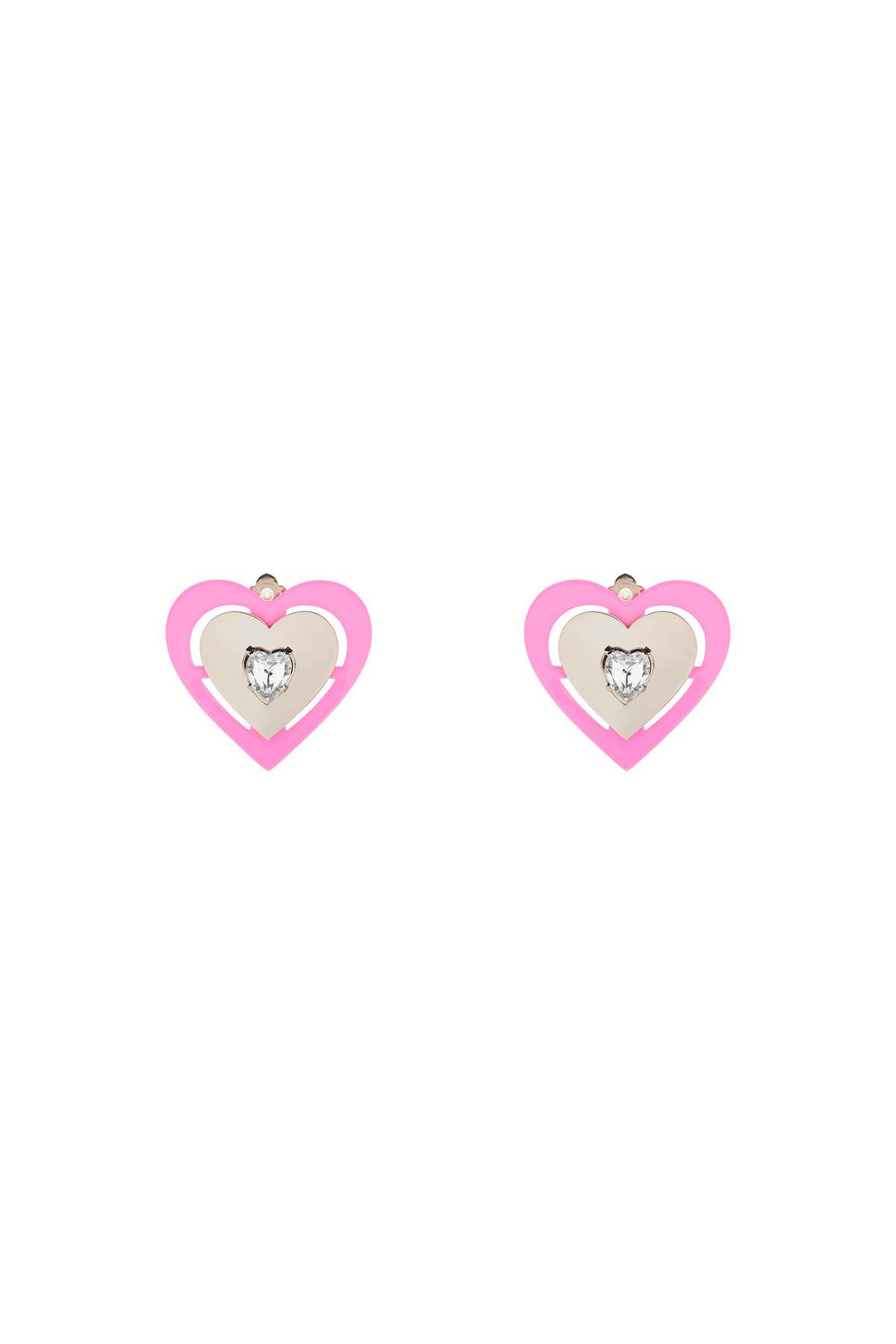 'Pink Neon Heart' Clip On Earrings - Saf Safu - Women