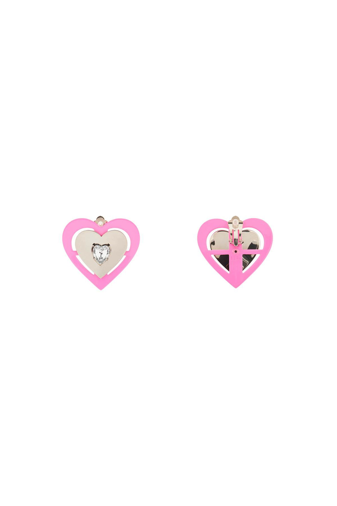 'Pink Neon Heart' Clip On Earrings - Saf Safu - Women