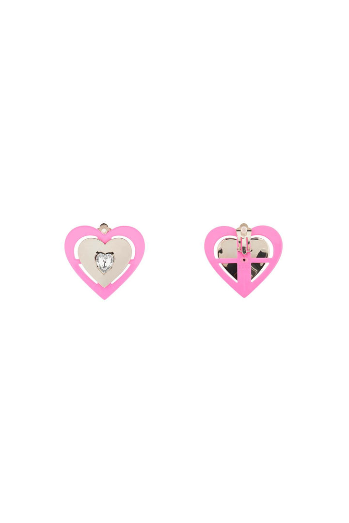 'Pink Neon Heart' Clip On Earrings - Saf Safu - Women