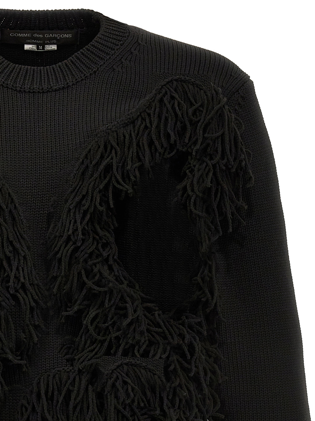 Cut-Out And Fringed Sweater Sweater, Cardigans Black