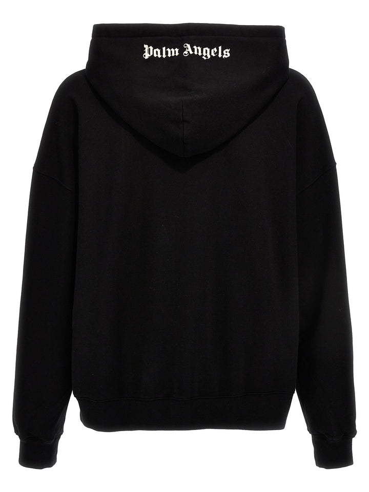 Logo Embroidery Hoodie Sweatshirt Black