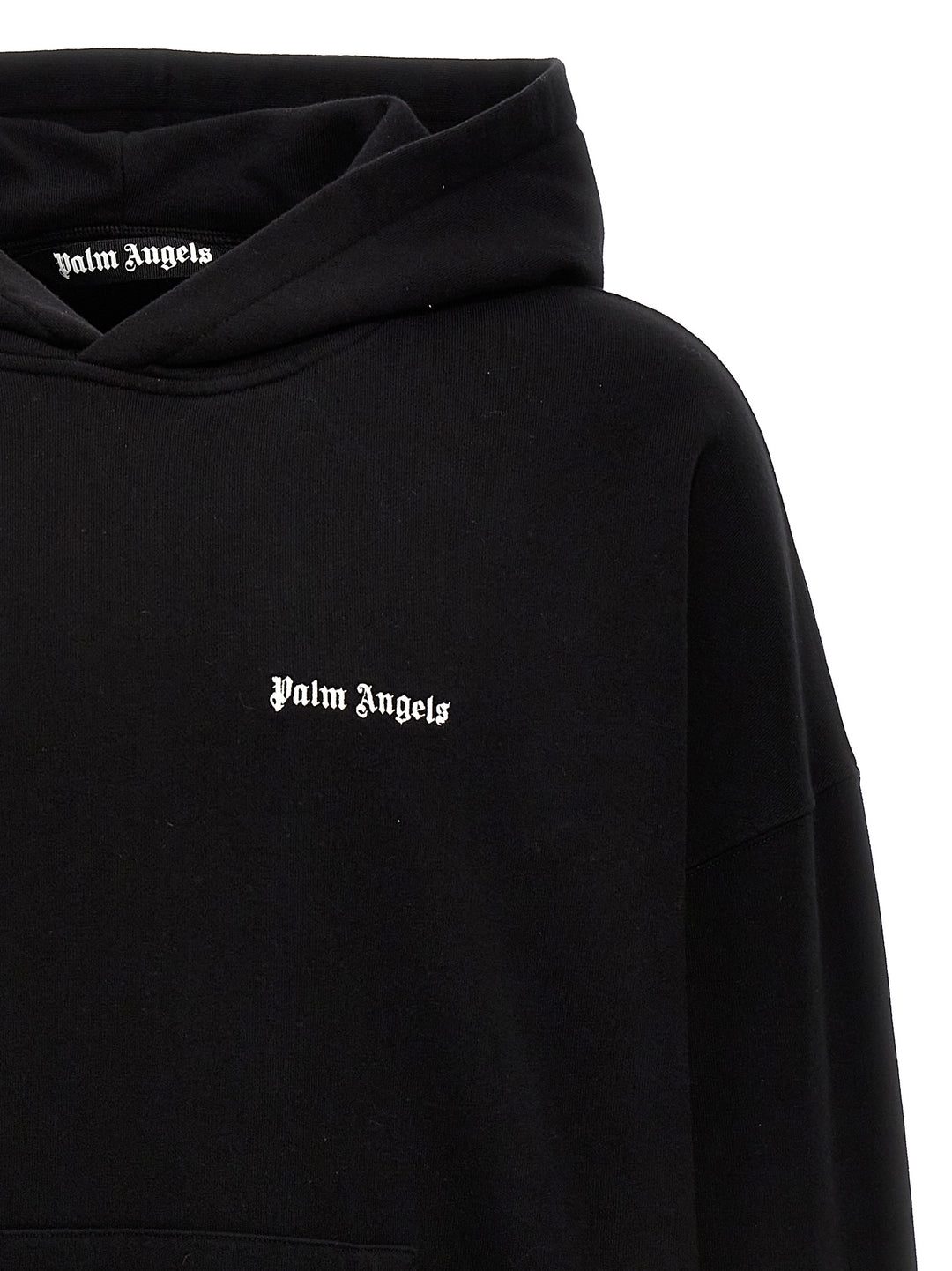 Logo Embroidery Hoodie Sweatshirt Black