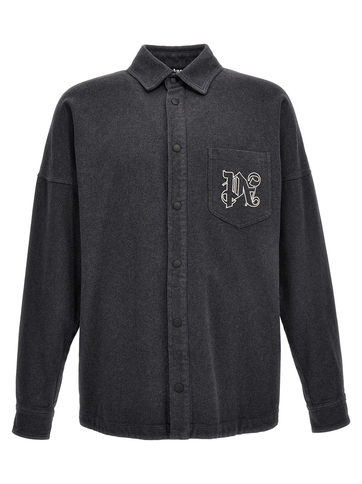 Pa Monogram Overshirt Shirt, Blouse Gray