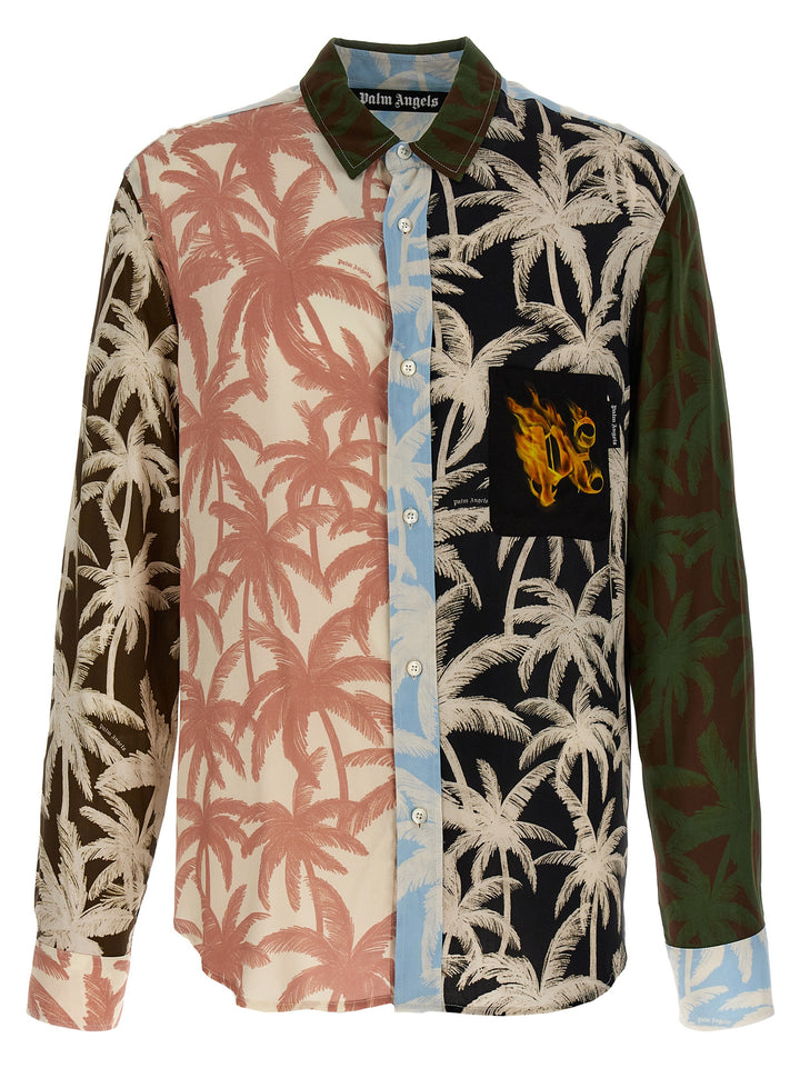 Patchwork Palms Shirt, Blouse Multicolor