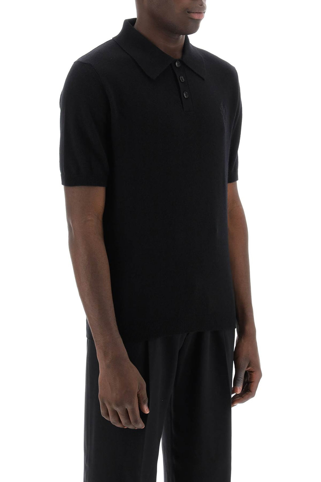 Stack Logo Cashmere Polo Shirt - Amiri - Men