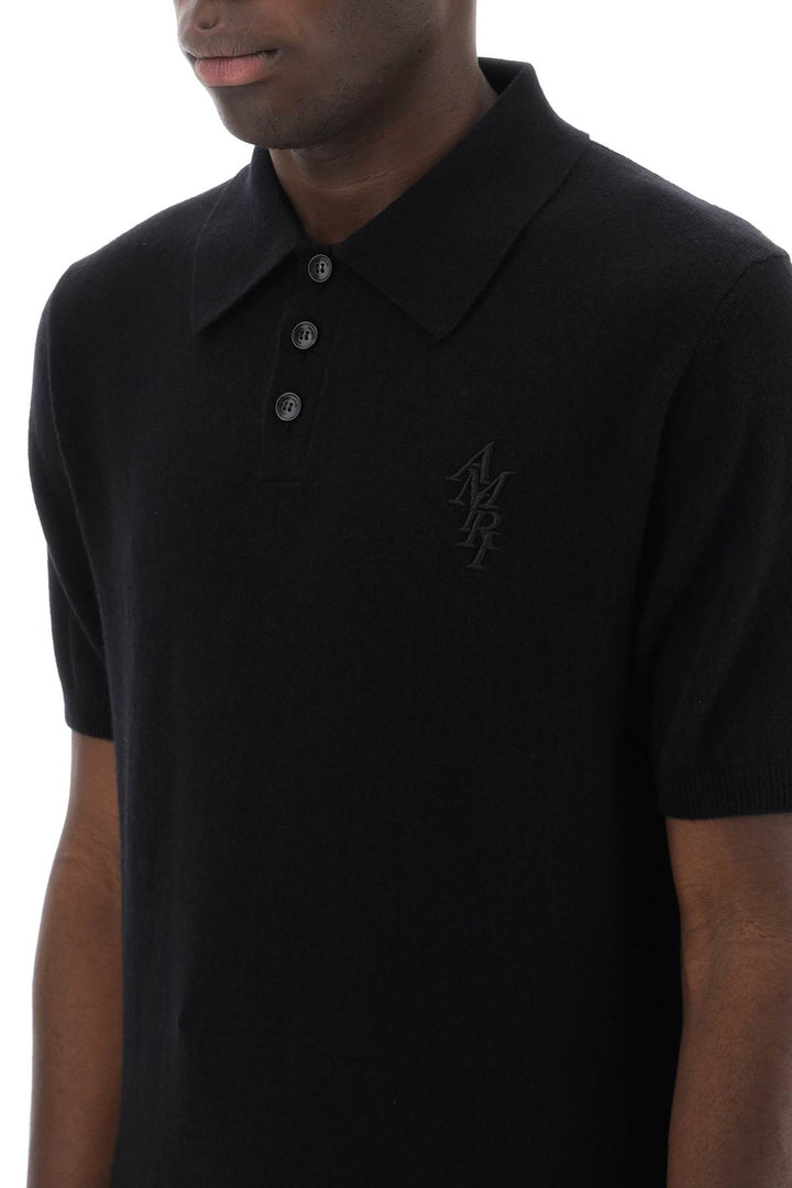 Stack Logo Cashmere Polo Shirt - Amiri - Men