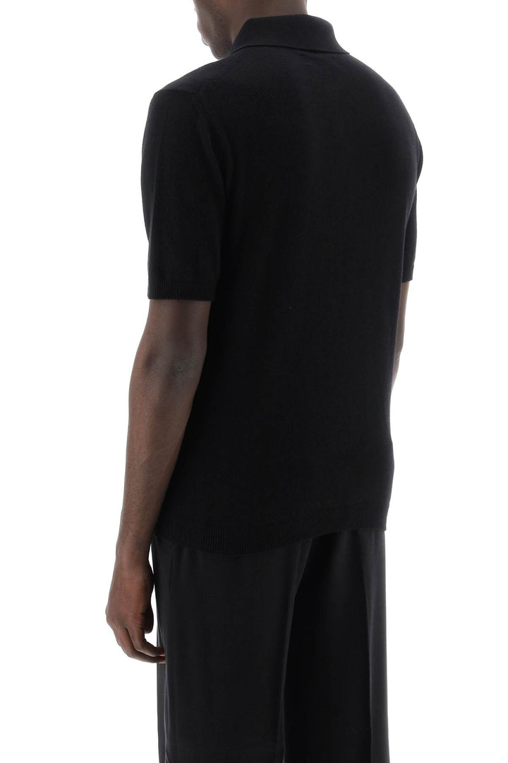 Stack Logo Cashmere Polo Shirt - Amiri - Men