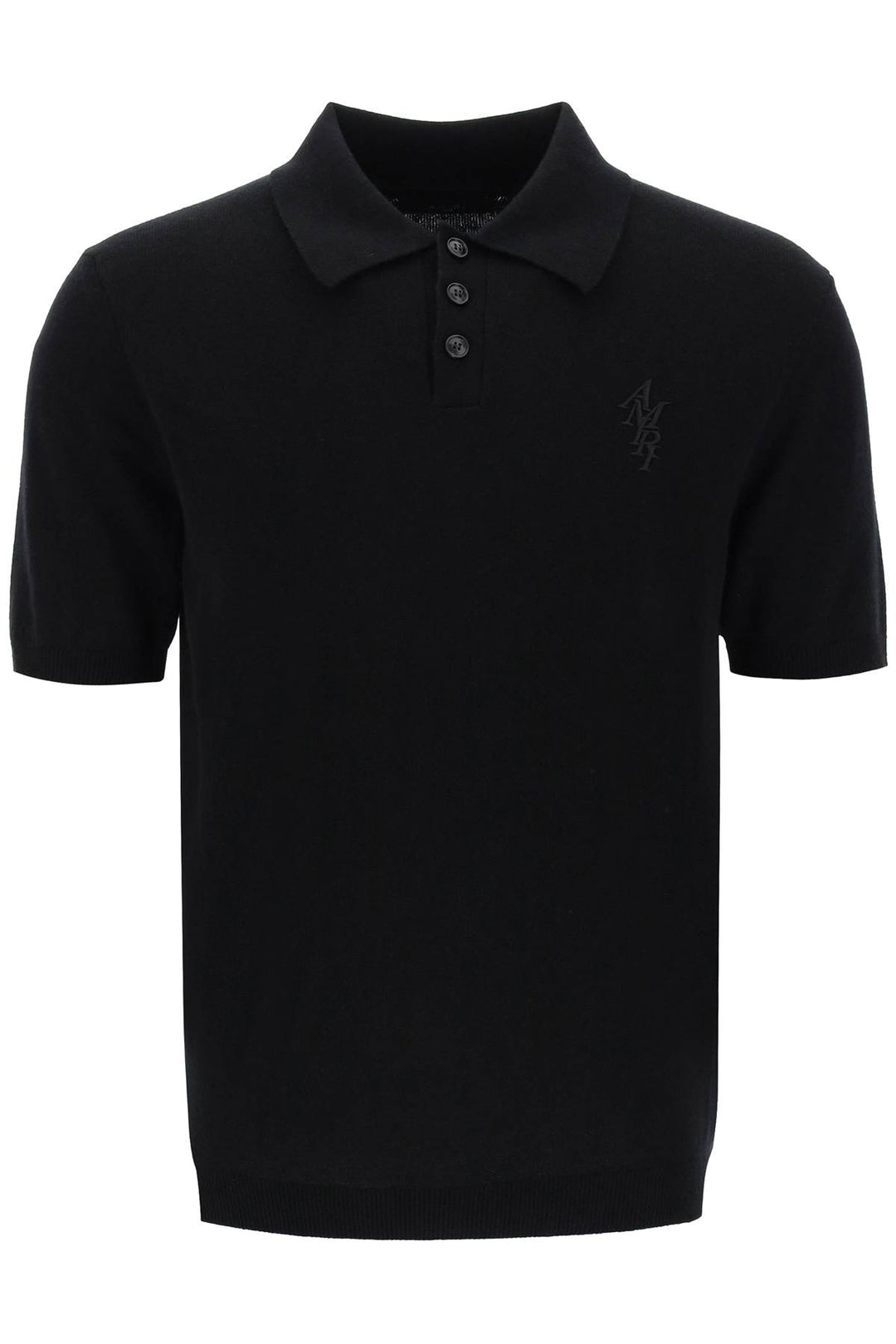 Stack Logo Cashmere Polo Shirt - Amiri - Men