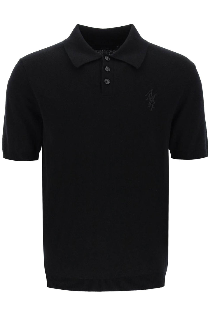 Stack Logo Cashmere Polo Shirt - Amiri - Men