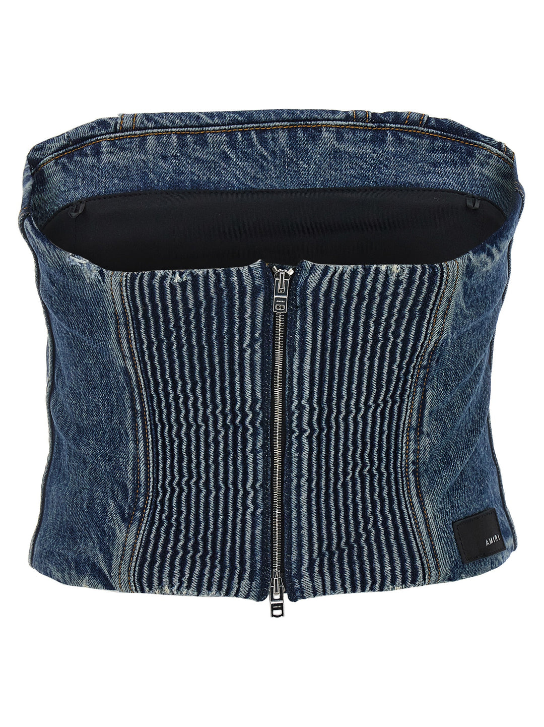 Denim Bustier Top Tops Blue