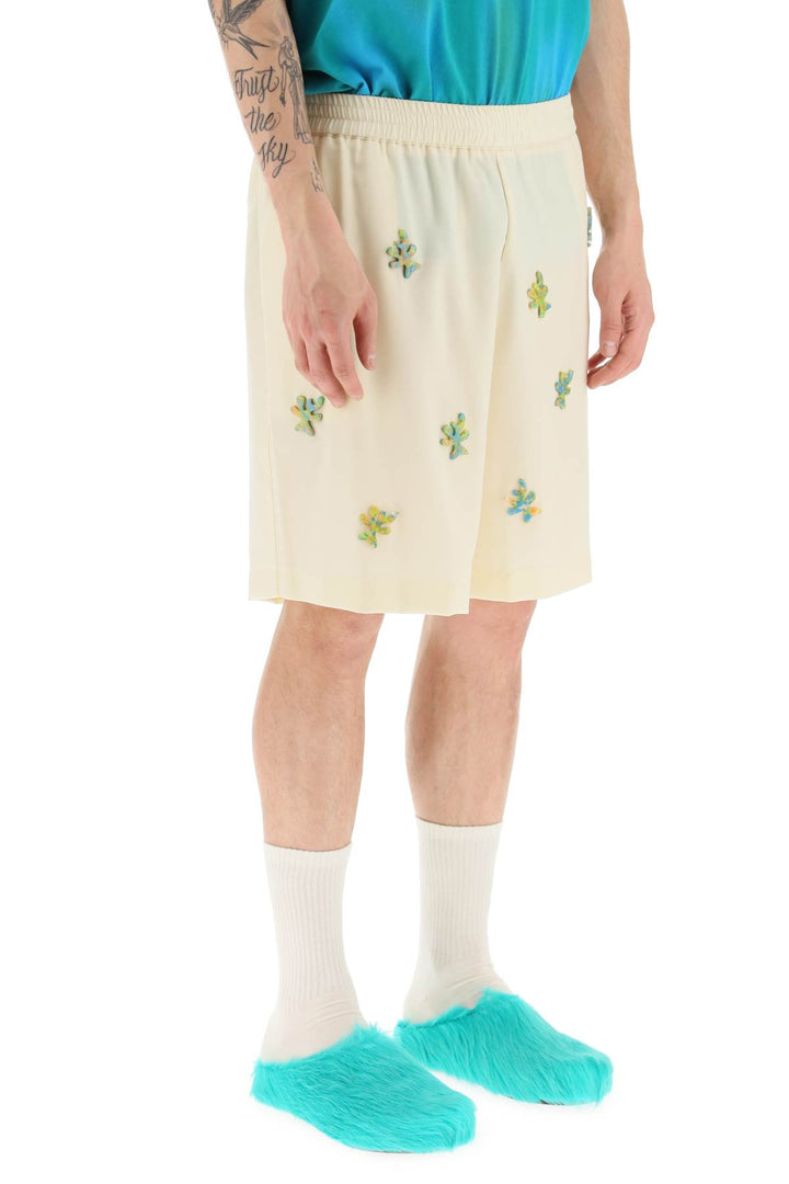 Applique Wool Shorts - Bonsai - Men