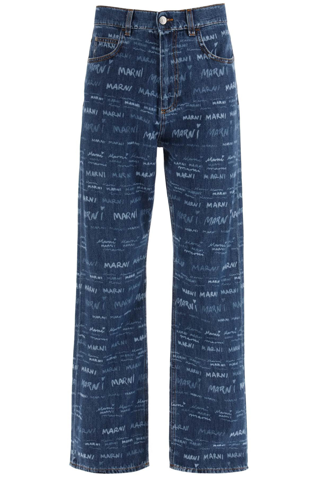 Light Jeans With Allover Logo - Marni - Men