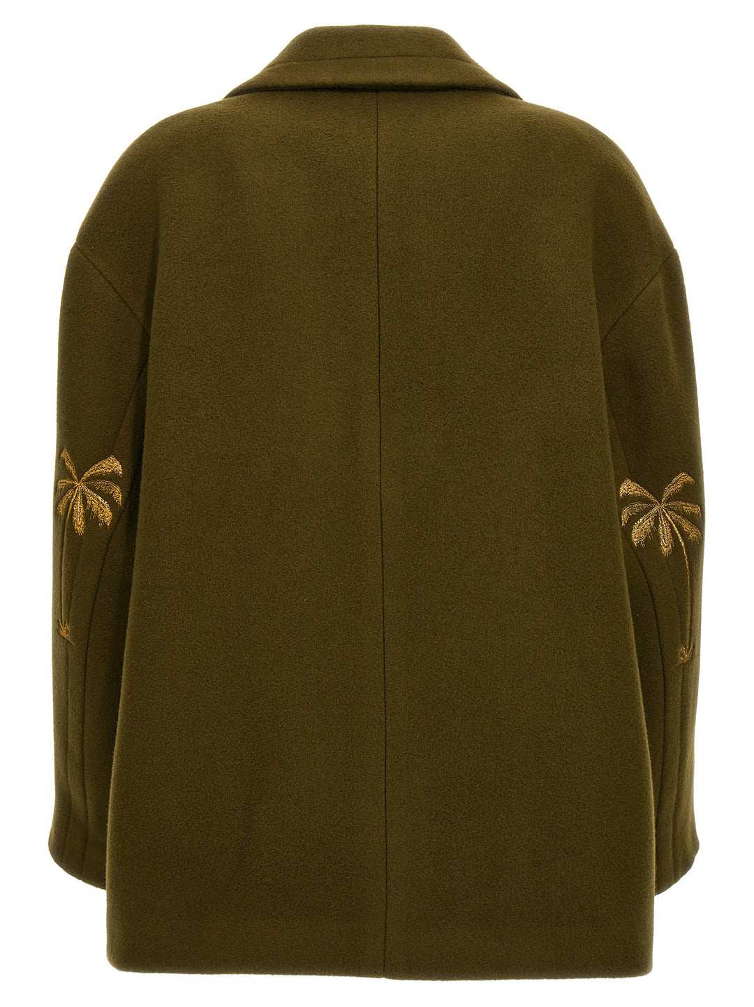 Palm Embroidery Coat Coats, Trench Coats Green