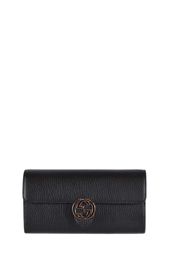 GG Wallet in Black Leather