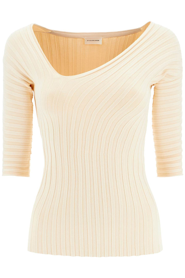 'Ivena' Ribbed Top With Asymmetrical Neckline - By Malene Birger - Women