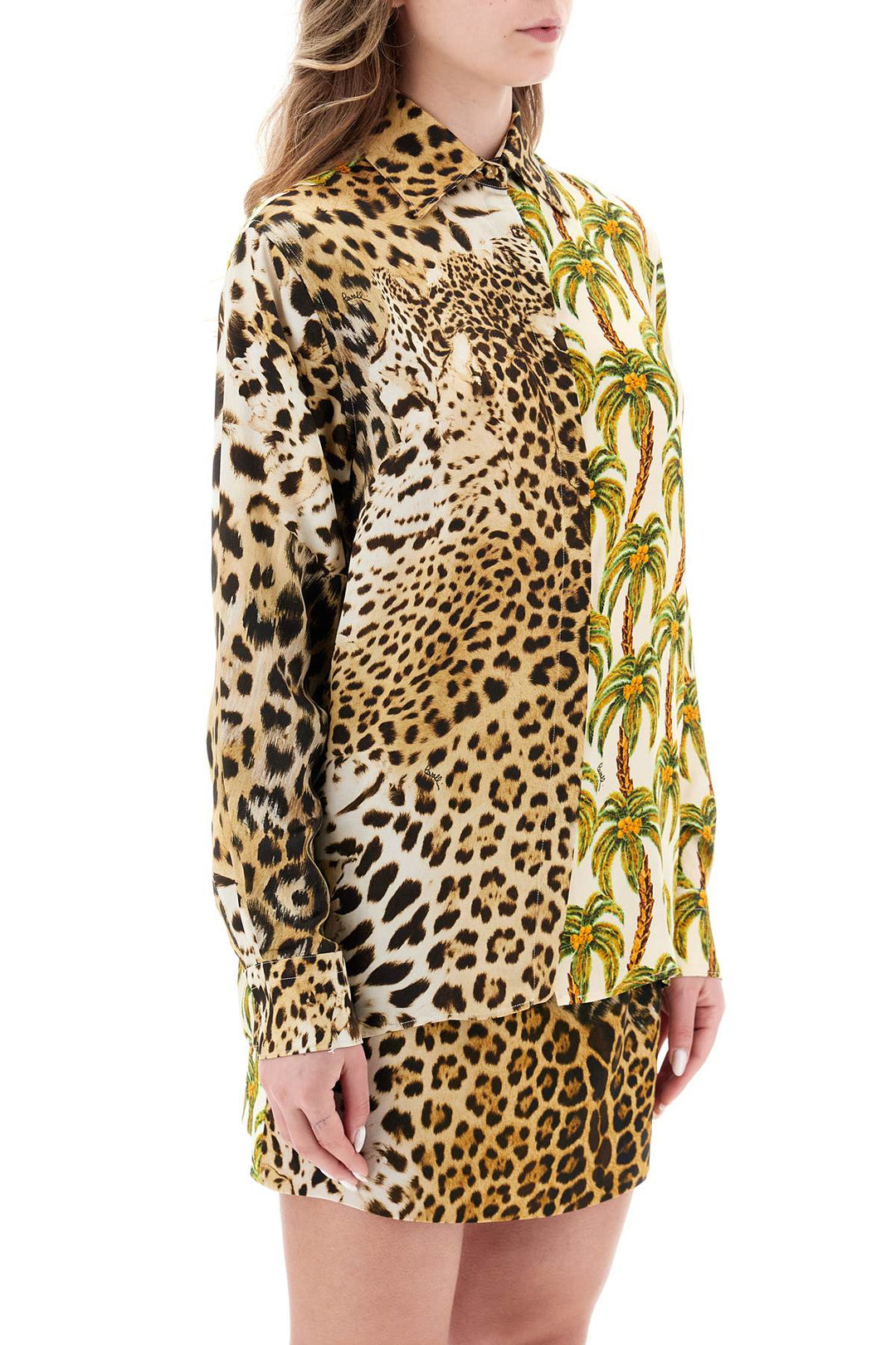 Jaguar And Palm Tree Printed Shirt - Roberto Cavalli - Women