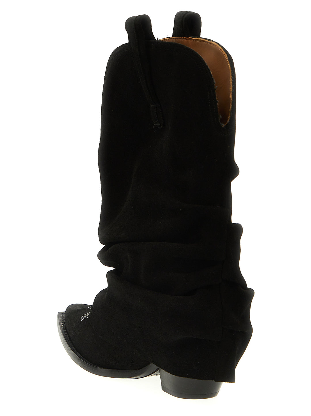 Chunky Cowboy Boots, Ankle Boots Black