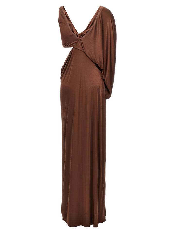 Draped Dress Dresses Brown