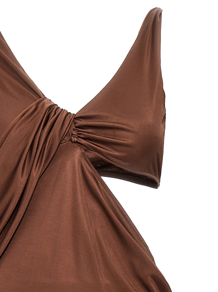 Draped Dress Dresses Brown