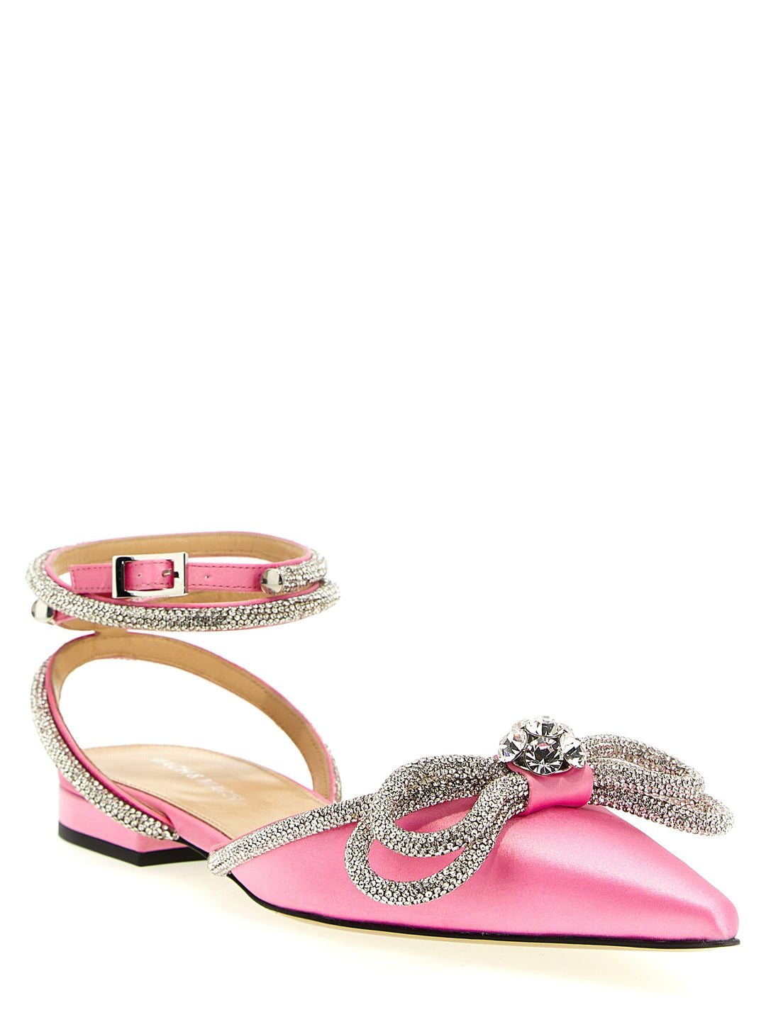 Double Bow Flat Shoes Pink