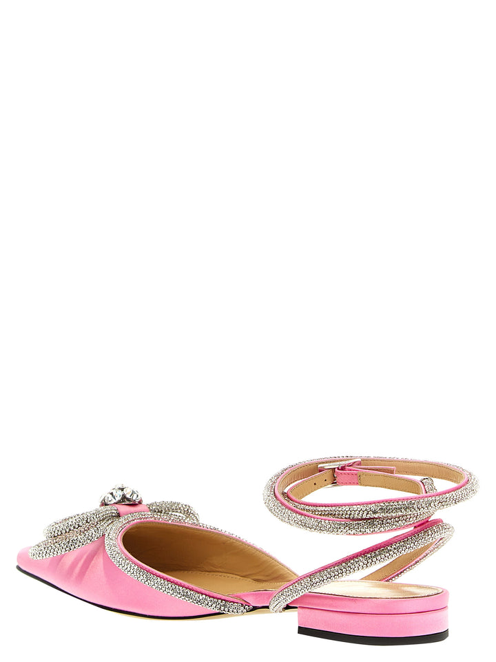 Double Bow Flat Shoes Pink